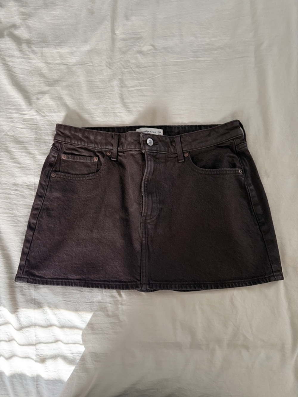 Black Denim Mini Skirt - Unbranded
